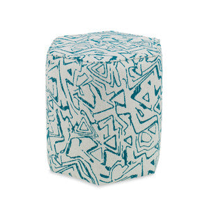 Sorel Ottoman, Teal QR-21007.TEALNAT.0 by CuratedKravet
