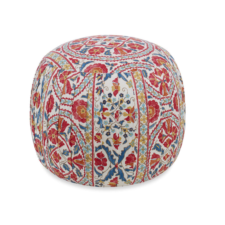 Lena Ottoman, Bokhara Susani QR-21010.SPICE.0 by CuratedKravet CuratedKravet An upholstered pleated ottoman in Brunschwig & Fils 8018121.195. Made in the USA. United States </p><p>Dimensions: Length 19, Height 18, Width 19 - Fabric Carolina -