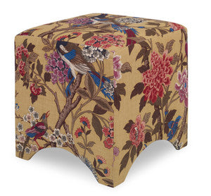 Knisely Ottoman, Hydrangea Bird QR-21011.MSTRDMVE.0 by CuratedKravet