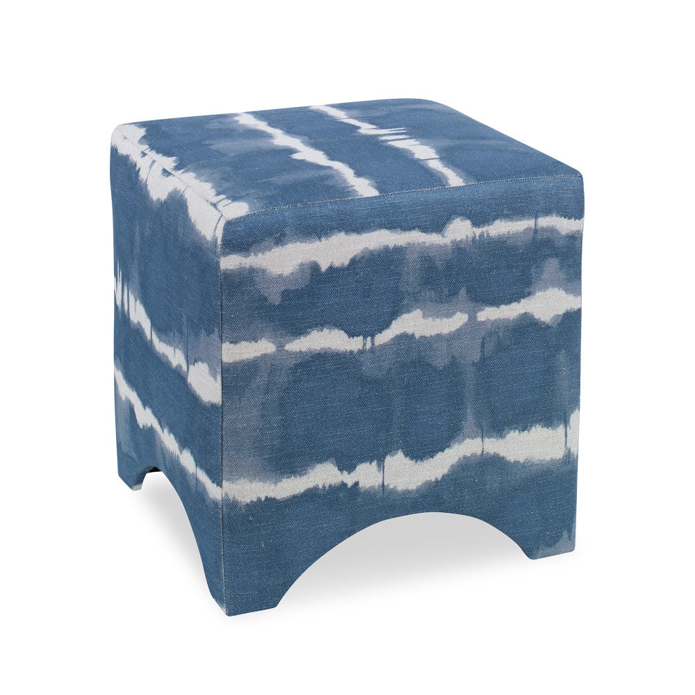 Knisely Ottoman, Baturi QR-21011.TEAL.0 by CuratedKravet CuratedKravet An upholstered cube-shaped ottoman with arched details in Kravet BATURI.35. Made in the USA. United States </p><p>Dimensions: Length 19, Height 19, Width 19 - Fabric Carolina -