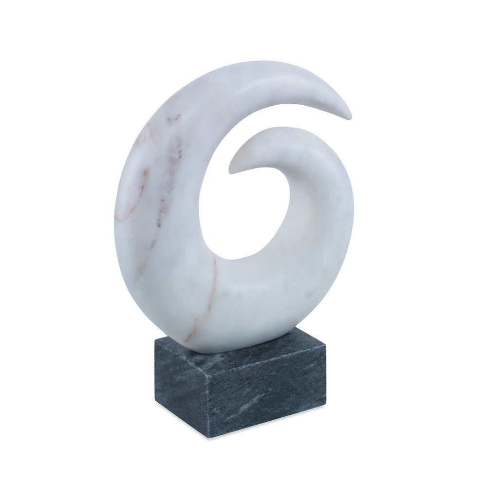 Blaise Sculpture, White QR-21081.WHITEBLACK.0 by CuratedKravet CuratedKravet A contrasting black and white marble decorative sculpture. Due to the natural material, variation is to be expected. India </p><p>Dimensions: Length 8.25, Height 6, Width 3 Marble - 100% - Fabric Carolina -