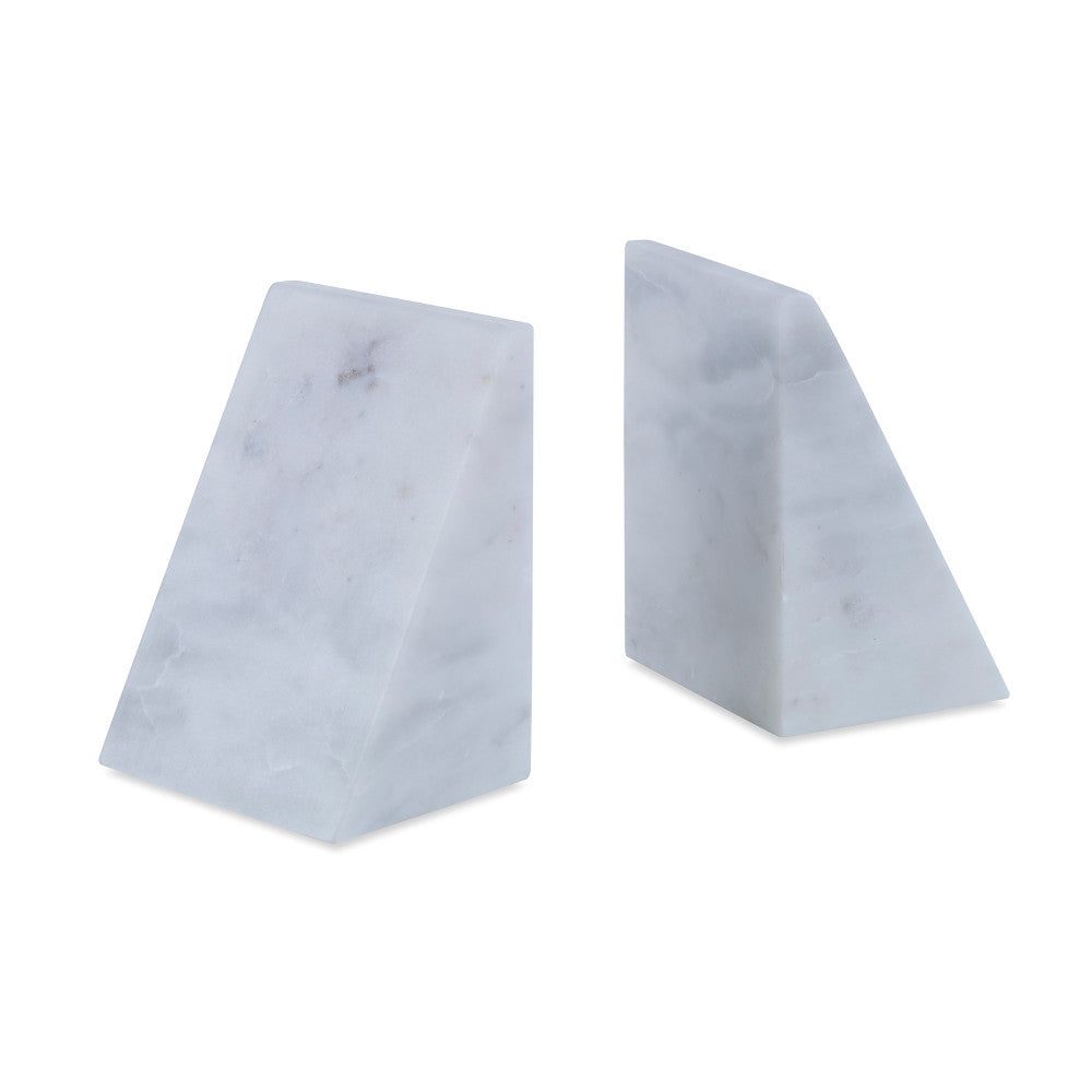 Sonny Bookends, White QR-21086.WHITE.0 by CuratedKravet CuratedKravet A set of 2 white marble bookends. Due to the natural material, variation is to be expected. India </p><p>Dimensions: Length , Height , Width Marble - 100% - Fabric Carolina -