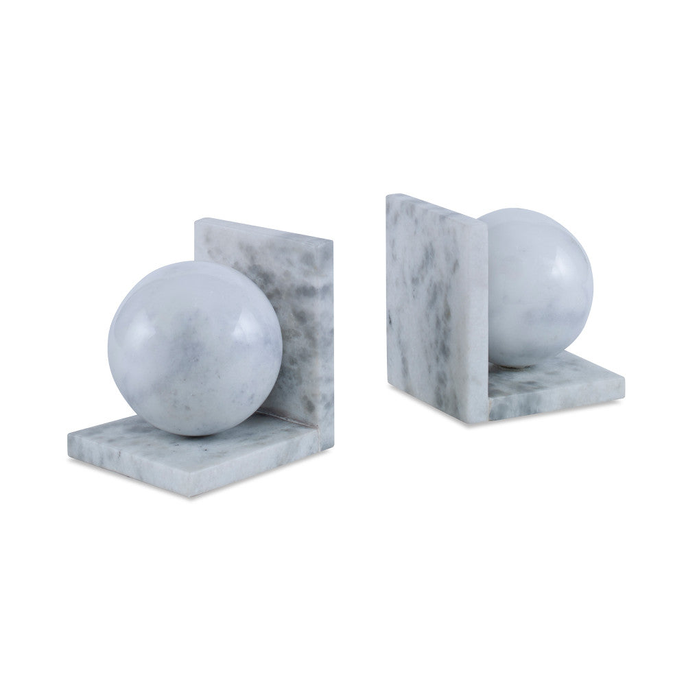 Gannon Bookends QR-21087.WHITEBLACK.0 by CuratedKravet CuratedKravet A set of 2 marble bookends. Due to the natural material, variation is to be expected. India </p><p>Dimensions: Length , Height , Width Marble - 100% - Fabric Carolina -