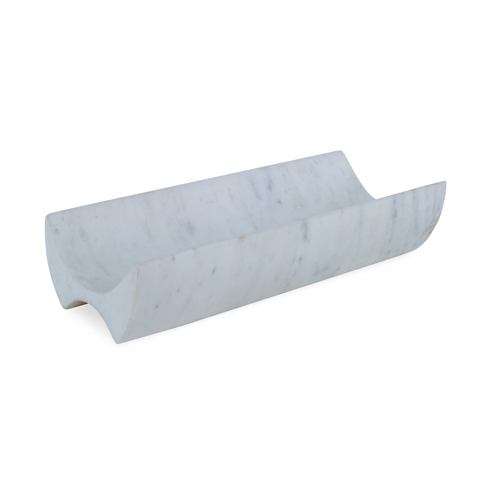 Neil Tray, White QR-21090.WHITE.0 by CuratedKravet CuratedKravet A solid white marble decorative tray. Due to the natural material, variation is to be expected. India </p><p>Dimensions: Length 13.75, Height 3, Width 6 Marble - 100% - Fabric Carolina -