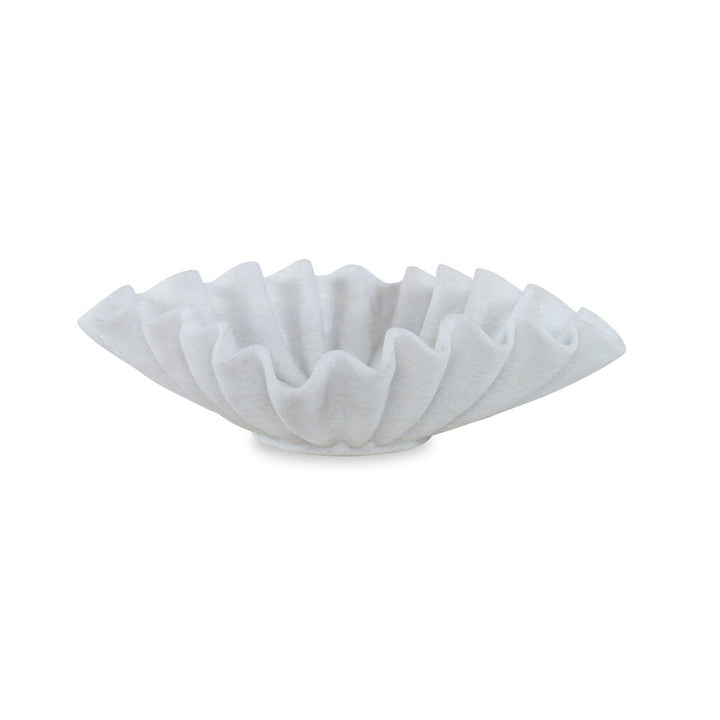 Marcelo Bowl, Small QR-21094.WHITE.0 by CuratedKravet CuratedKravet A square solid white marble bowl with scalloped edges. Due to the natural material, variation is to be expected. India </p><p>Dimensions: Length 15, Height 5, Width 15 Marble - 100% - Fabric Carolina -