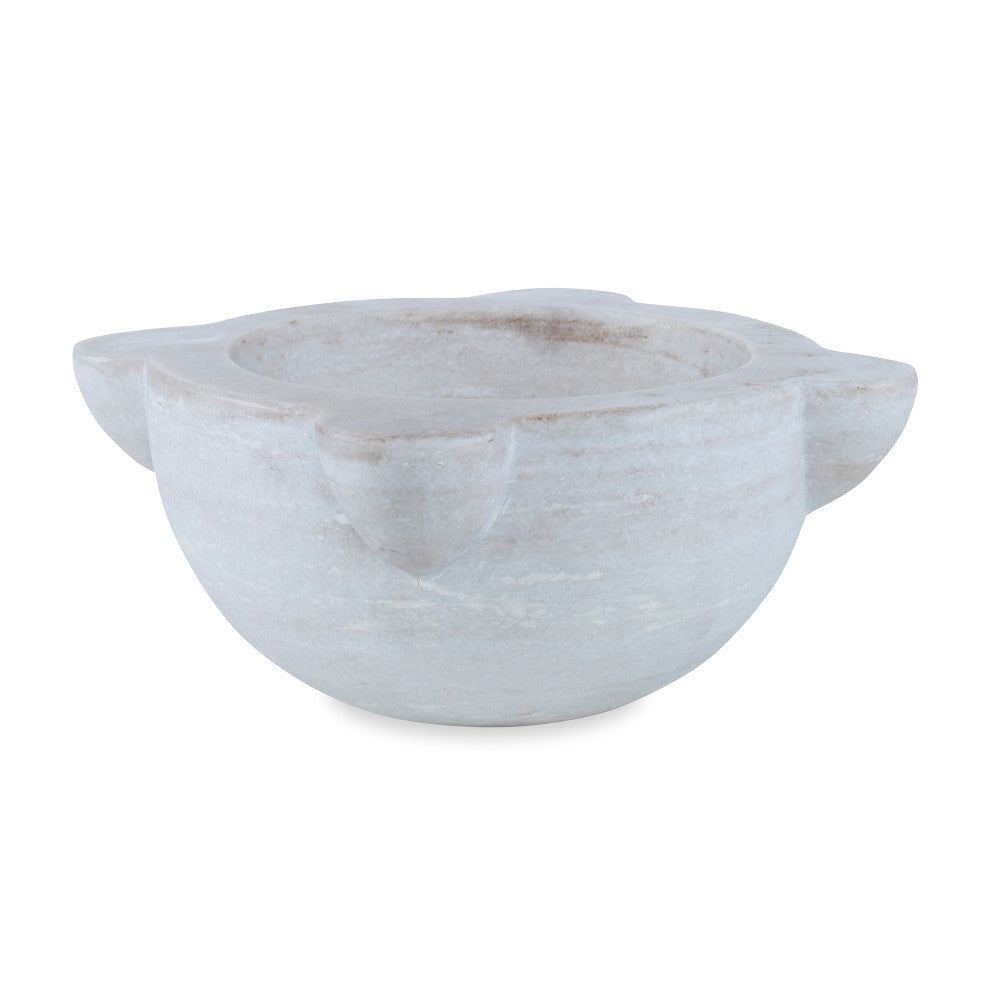 Landyn Bowl QR-21095.WHITE.0 by CuratedKravet CuratedKravet A solid white marble bowl. Due to the natural material, variation is to be expected. India </p><p>Dimensions: Length 14, Height 5.5, Width 14 Marble - 100% - Fabric Carolina -