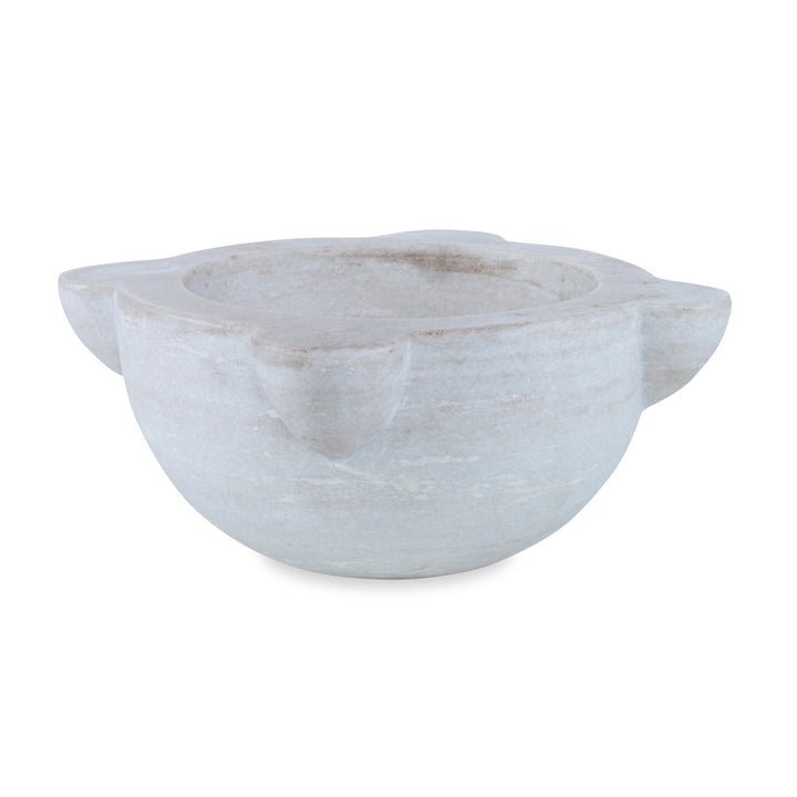 Landyn Bowl QR-21095.WHITE.0 by CuratedKravet CuratedKravet A solid white marble bowl. Due to the natural material, variation is to be expected. India </p><p>Dimensions: Length 14, Height 5.5, Width 14 Marble - 100% - Fabric Carolina -