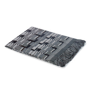 Ecksby Wool/Silk Throw QR-21185.GRYBLK.0 by CuratedKravet