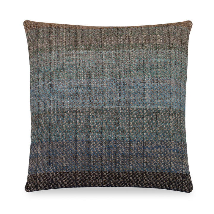 Alexa Pillow QR-21304.MULTIBLU.0 by CuratedKravet CuratedKravet Measures 18"H X 18"L. A decorative accent pillow made of linen and silk, woven in India. Includes a 95/5 feather/down insert. India </p><p>Dimensions: Length 18, Height 18, Width Linen - 50%, Silk - 50% - Fabric Carolina -
