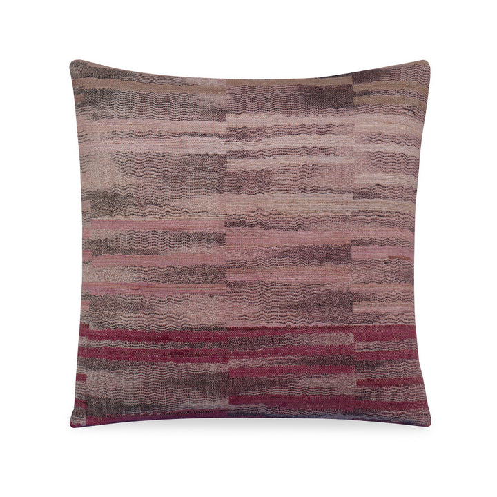 Ellen Pillow QR-21308.PINK.0 by CuratedKravet CuratedKravet Measures 18"H X 18"L. A decorative accent pillow made of linen and silk, woven in India. Includes a 95/5 feather/down insert. India </p><p>Dimensions: Length 18, Height 18, Width Linen - 50%, Silk - 50% - Fabric Carolina -