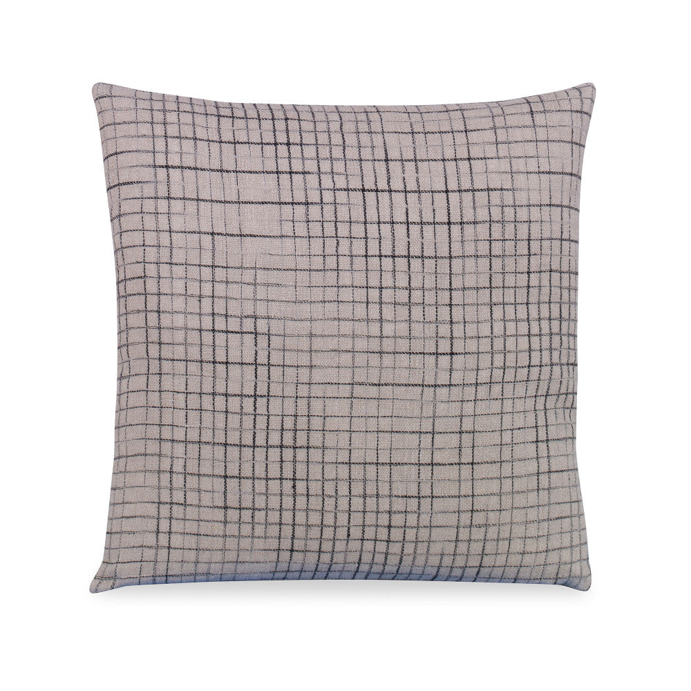 Xander Pillow QR-21311.WHTBLK.0 by CuratedKravet CuratedKravet Measures 18"H X 18"L. A decorative accent pillow made of linen, woven in India. Includes a 95/5 feather/down insert. India </p><p>Dimensions: Length 18, Height 18, Width Linen - 100% - Fabric Carolina -