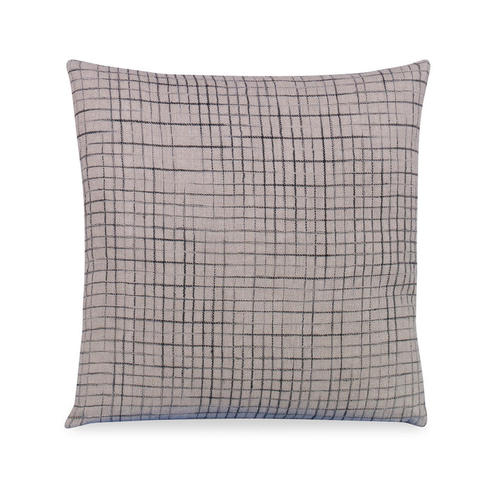 Xander Pillow QR-21311.WHTBLK.0 by CuratedKravet CuratedKravet Measures 18"H X 18"L. A decorative accent pillow made of linen, woven in India. Includes a 95/5 feather/down insert. India </p><p>Dimensions: Length 18, Height 18, Width Linen - 100% - Fabric Carolina -