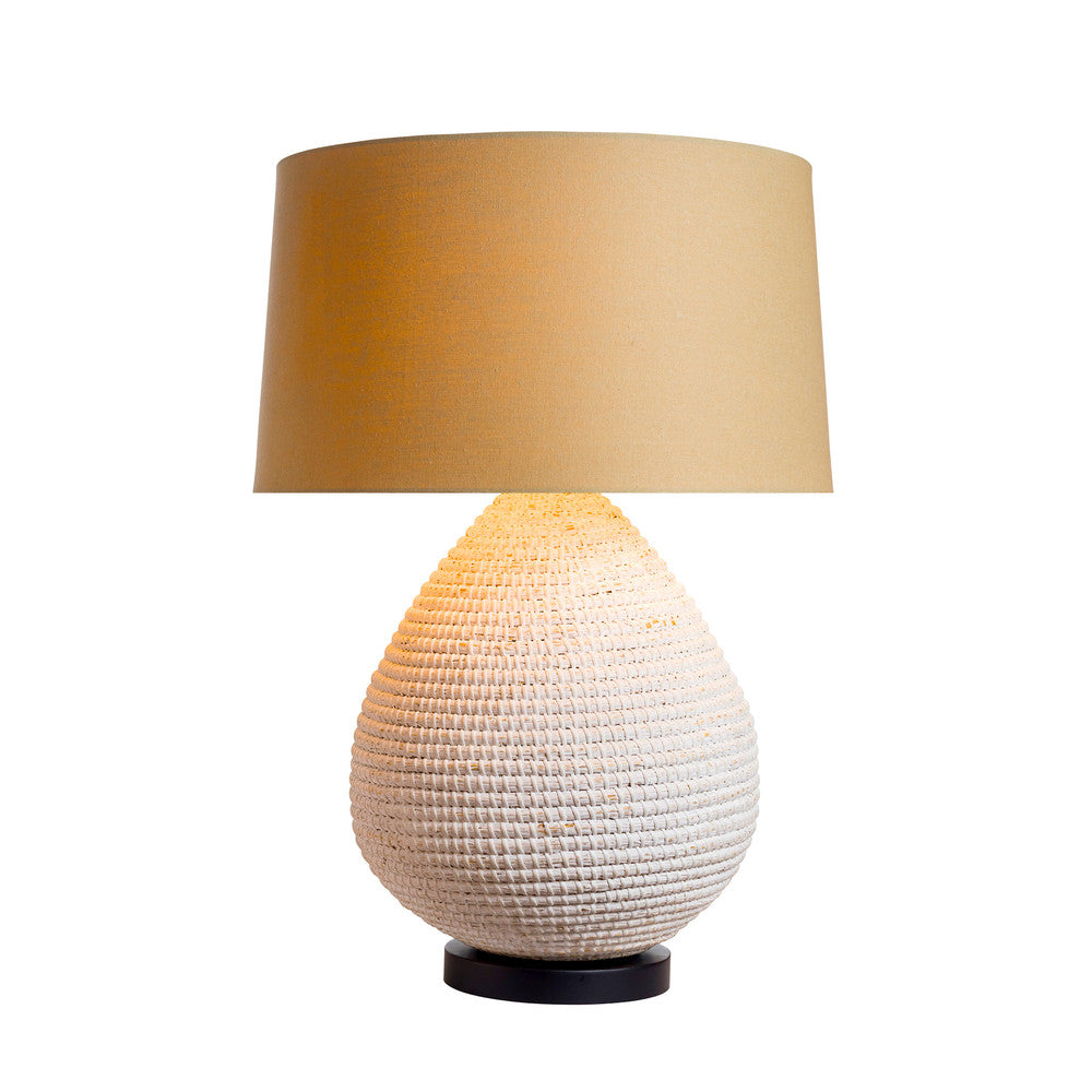 Adrian Table Lamp QR-21383.WHITE.0 by CuratedKravet CuratedKravet A white washed seagrass table lamp detailed with a black base and topped with a coarse linen drum shade. Due to the natural material, variation is to be expected. Thailand </p><p>Dimensions: Length 17.75, Height 26, Width 17.75 Seagrass - 85%, Linen - 10%, Metal - 5% - Fabric Carolina -