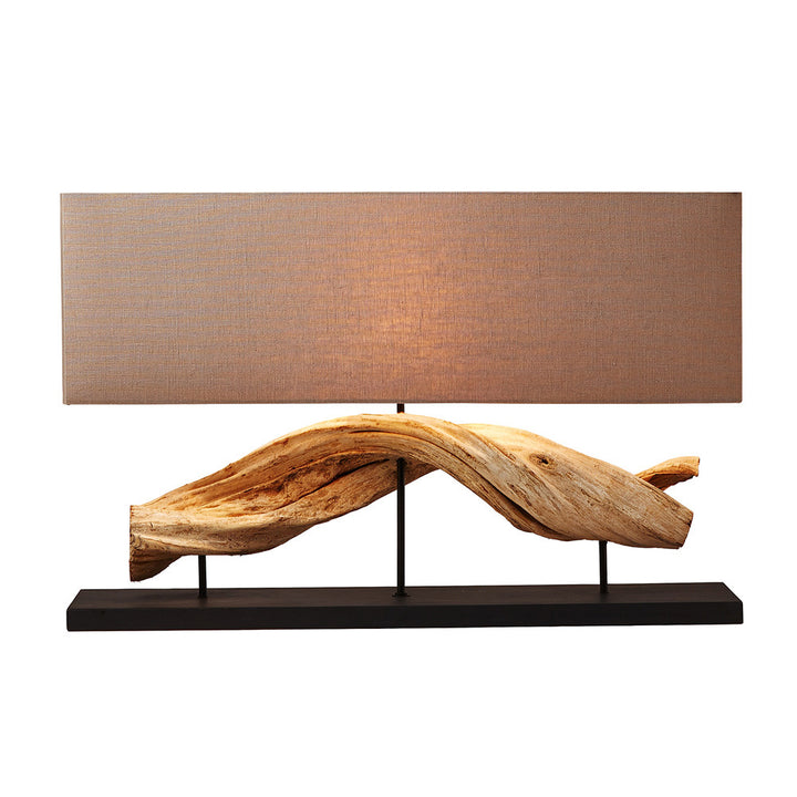 Tahoe Table Lamp QR-21388.NATURAL.0 by CuratedKravet CuratedKravet A table lamp made of natural wood vine mounted on a black base, topped with a rectangular coarse linen shade. Due to the natural material, no two lamps will be the same. Thailand </p><p>Dimensions: Length 31.5, Height 20.75, Width 7.75 Wood - 75%, Linen - 15%, Metal - 10% - Fabric Carolina -