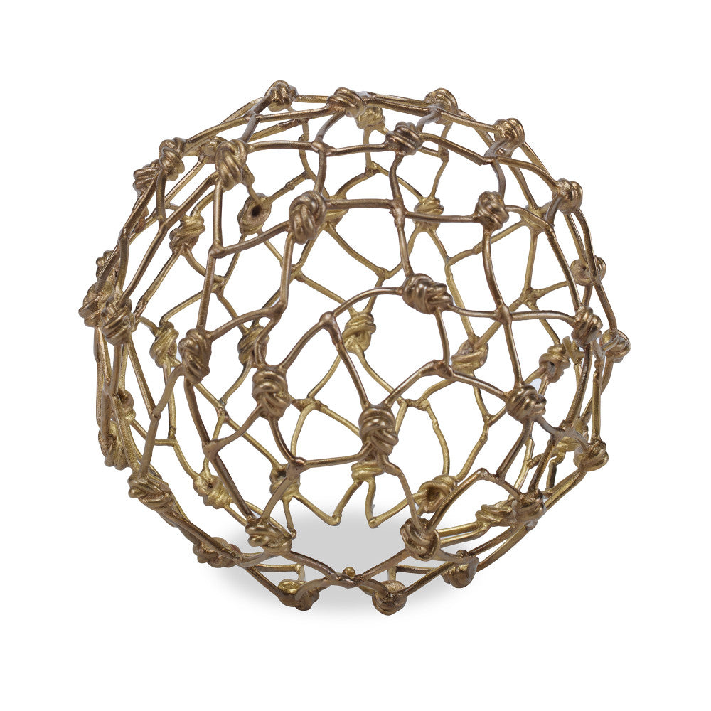 Braman Sculpture QR-21396.BRNPATINA.0 by CuratedKravet CuratedKravet A decorative brass orb sculpture composed of twisted knots, finished with a brown patina. India </p><p>Dimensions: Length 7.75, Height 7.75, Width 7.75 Brass - 100% - Fabric Carolina -