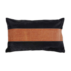 Sierra Hair On Hide Pillow QR-21414.BLKTAN.0 by CuratedKravet