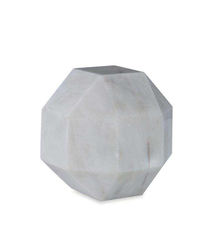 Locarno Sculpture QR-21501.WHITE.0 by CuratedKravet CuratedKravet A solid white marble objet. Due to the natural material, variation in color and veining is to be expected. No two pieces will be exactly the same. India DUST LIGHTLY WITH A SOFT, DRY CLOTH. </p><p>Dimensions: Length 5, Height 5, Width 5 Marble - 100% - Fabric Carolina -