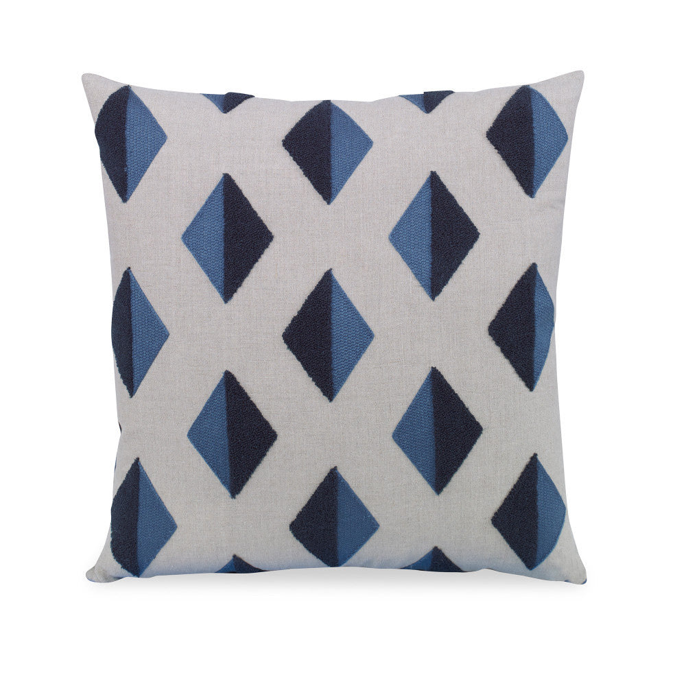 Barroco Boucle Pillow QR-21537.DENIM.0 by CuratedKravet CuratedKravet Measures 22"H X 22"L. A decorative accent pillow in Kravet 35389.516, finished with a knife edge. Sewn and finished in the USA. Features an invisible zipper. Includes a 95/5 feather/down insert. United States DRY CLEAN ONLY. </p><p>Dimensions: Length 22, Height 22, Width - Fabric Carolina -