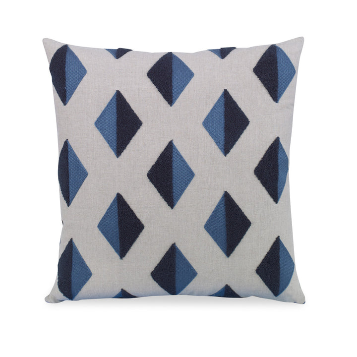 Barroco Boucle Pillow QR-21537.DENIM.0 by CuratedKravet CuratedKravet Measures 22"H X 22"L. A decorative accent pillow in Kravet 35389.516, finished with a knife edge. Sewn and finished in the USA. Features an invisible zipper. Includes a 95/5 feather/down insert. United States DRY CLEAN ONLY. </p><p>Dimensions: Length 22, Height 22, Width - Fabric Carolina -