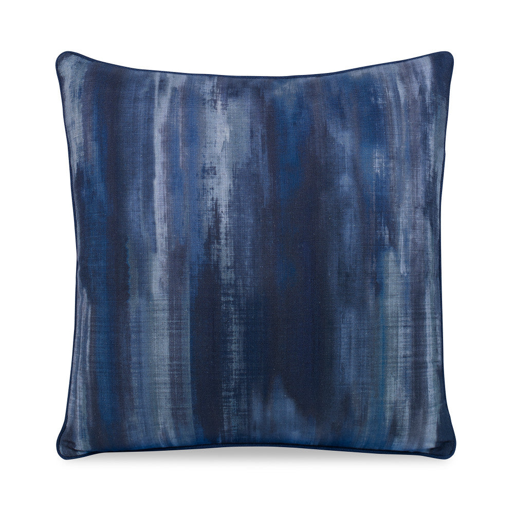 Fallingwater Pillow QR-21546.INDIGO.0 by CuratedKravet CuratedKravet Measures 22"H X 22"L. A decorative accent pillow in Lee Jofa ED75033.1 on the face and Kravet 27591.550 on the reverse and welt. Sewn and finished in the USA. Features an invisible zipper. Includes a 95/5 feather/down insert. United States DRY CLEAN ONLY. </p><p>Dimensions: Length 22, Height 22, Width - Fabric Carolina -