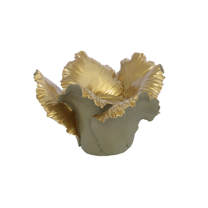 Yala Candleholder QR-21646.KHAKIGLD.0 by CuratedKravet CuratedKravet A hand finished porcelain candleholder. Thailand DUST LIGHTLY WITH A SOFT, DRY CLOTH. </p><p>Dimensions: Length 4.75, Height 3.5, Width 4.75 - Fabric Carolina -