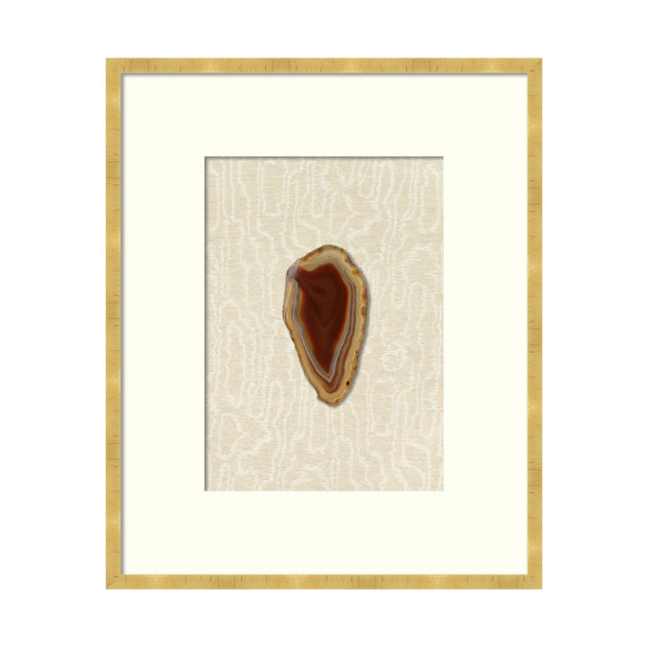 Cinnamon Geode Tall QR-21801.CINNAMON.0 by CuratedKravet CuratedKravet A natural red-toned geode floating on Kravet fabric 4553-16, nestled within a bold white mat and featuring a gold leaf frame. United States </p><p>Dimensions: Length 19, Height 23, Width 2 Linen - 40%, Wood - 40%, Crystal Stone - 20% - Fabric Carolina -