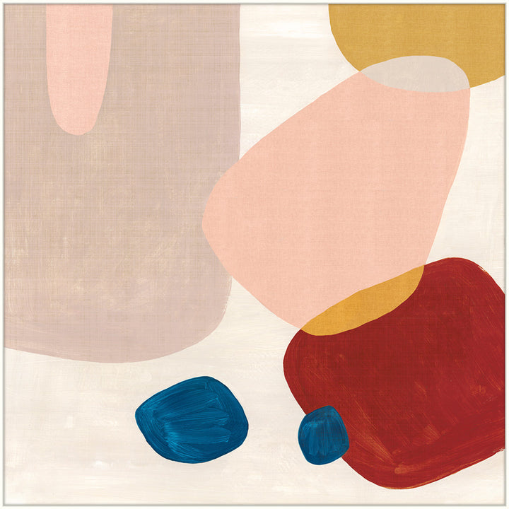 Enchantment Canvas 2 QR-21807.MULTI.0 by CuratedKravet CuratedKravet The "Enchantment Canvas" series is an abstract depiction of soft colorful pebbles overlapping against a muted background. Featuring a white floater frame. Also available in a standard framed option. United States </p><p>Dimensions: Length 48, Height 48, Width 2 Canvas - 90%, Wood - 10% - Fabric Carolina -