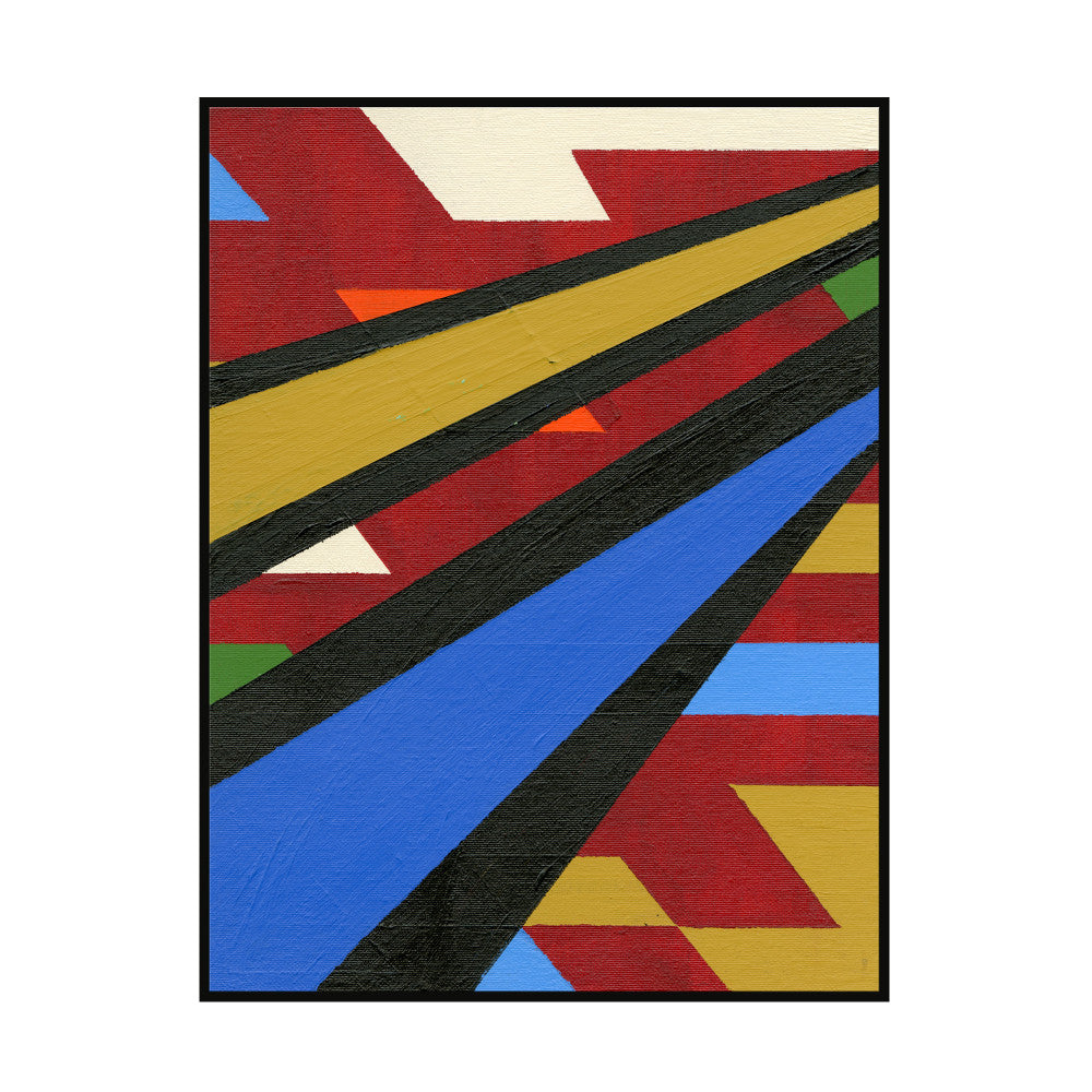 Being Bold Canvas QR-21811.MULTI.0 by CuratedKravet CuratedKravet "Being Bold Canvas" is a contemporary combination of vibrant primary tones, jolting across the canvas in a linear design. Featuring a thin black floater frame. United States </p><p>Dimensions: Length 26, Height 36, Width 2 Canvas - 90%, Wood - 10% - Fabric Carolina -