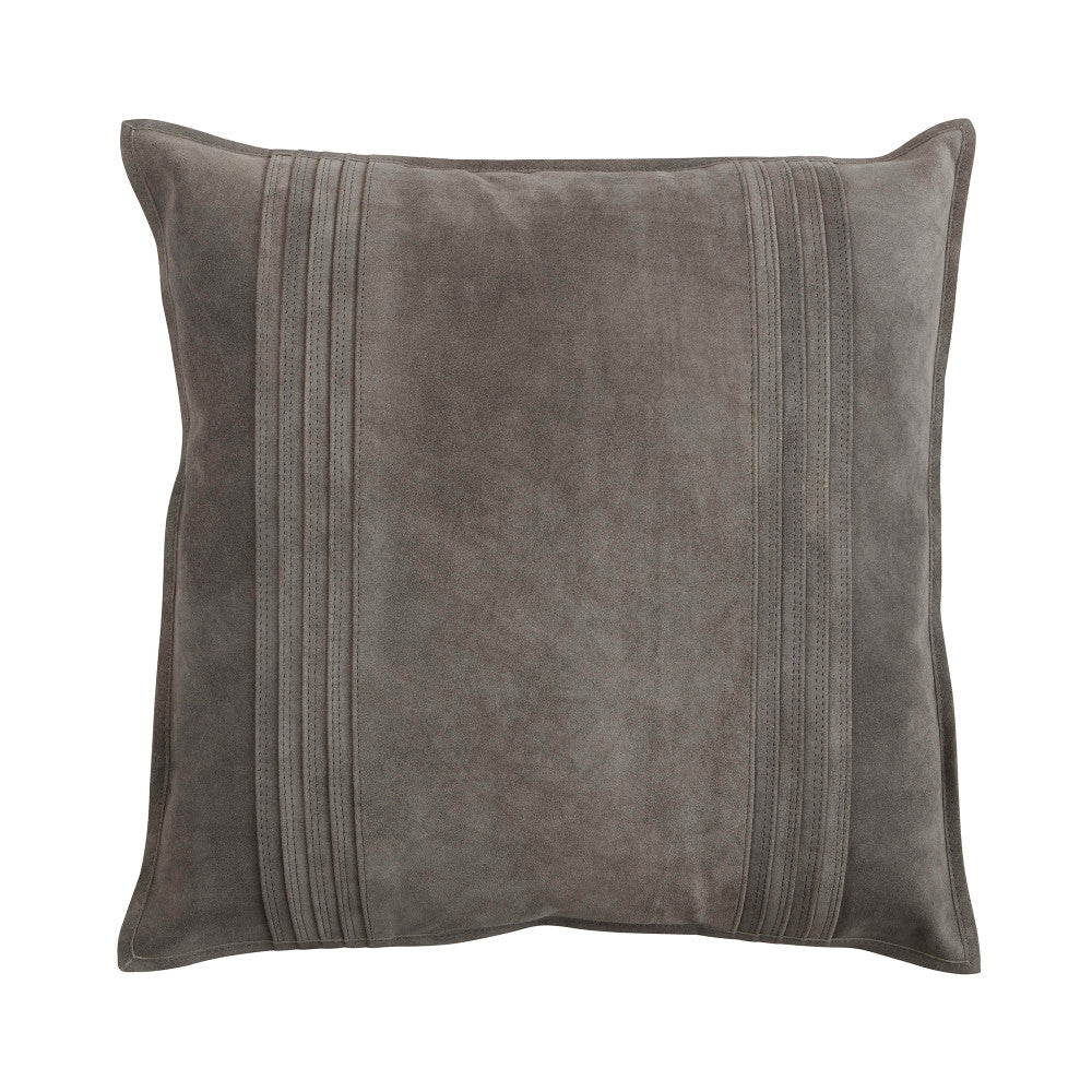 Fraser Suede Pillow QR-21816.GRAY.0 by CuratedKravet CuratedKravet Measures 20"H x 20"L. A decorative accent pillow made of gray suede and backed with a solid cotton fabric. Includes a 95/5 feather/down insert. India DRY CLEAN ONLY. </p><p>Dimensions: Length 20, Height 20, Width Suede - 100% - Fabric Carolina -