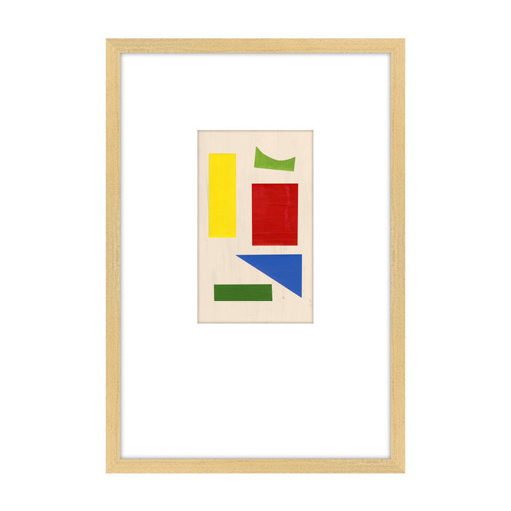 Too Many Pieces 3 QR-21830.MULTI3.0 by CuratedKravet CuratedKravet The "Too Many Pieces" series is modern in its simplicity, with vibrant tones of primary colors that create contemporary shapes nestled in a wide white mat. Featuring a blonde wood frame. United States </p><p>Dimensions: Length 16, Height 23, Width 1.25 Canvas - 75%, Wood - 25% - Fabric Carolina -