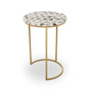 Pavonia Table, Half Moon QR-21899.HMBRASS.0 by CuratedKravet