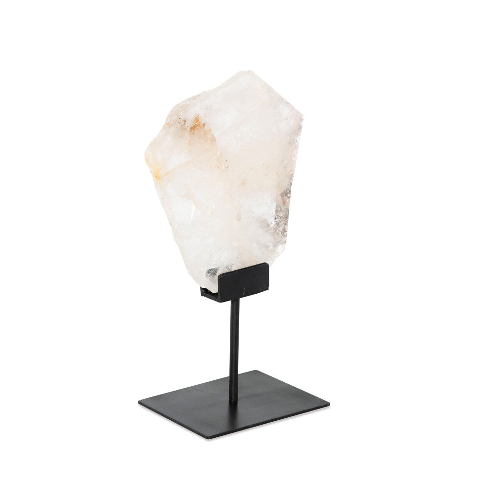 Gramado Sculpture QR-21905.CRYSTAL.0 by CuratedKravet CuratedKravet A slice of crystal mounted on a black iron base. Due to the natural material, variation in size, shape and color is to be expected. Base only measures: 8"L x 6"W x 7.25"H. Overall height with the slab can range from 13.75"-17.75"H. Brazil DUST LIGHTLY WITH A SOFT, DRY CLOTH. </p><p>Dimensions: Length , Height , Width Iron - 50%, Stone - 50% - Fabric Carolina -