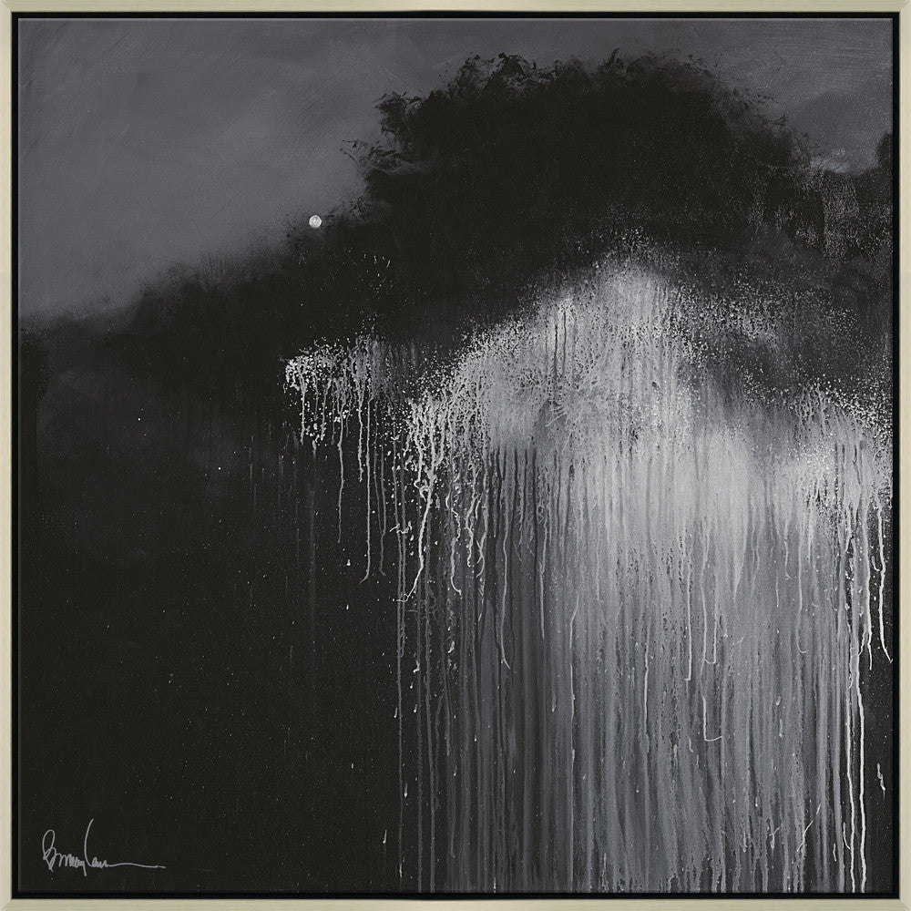 Howl At The Moon, Small QR-21930.BLACKSILV.0 by CuratedKravet CuratedKravet Barry Lantz for Curated Kravet framed reproduction archival giclee print on canvas and framed in floater frame. Made to order in the USA. Each framed giclee comes with certificate of authenticity signed by Barry Lantz. United States </p><p>Dimensions: Length 37.5, Height 37.5, Width Canvas - 75%, Wood - 25% - Fabric Carolina -