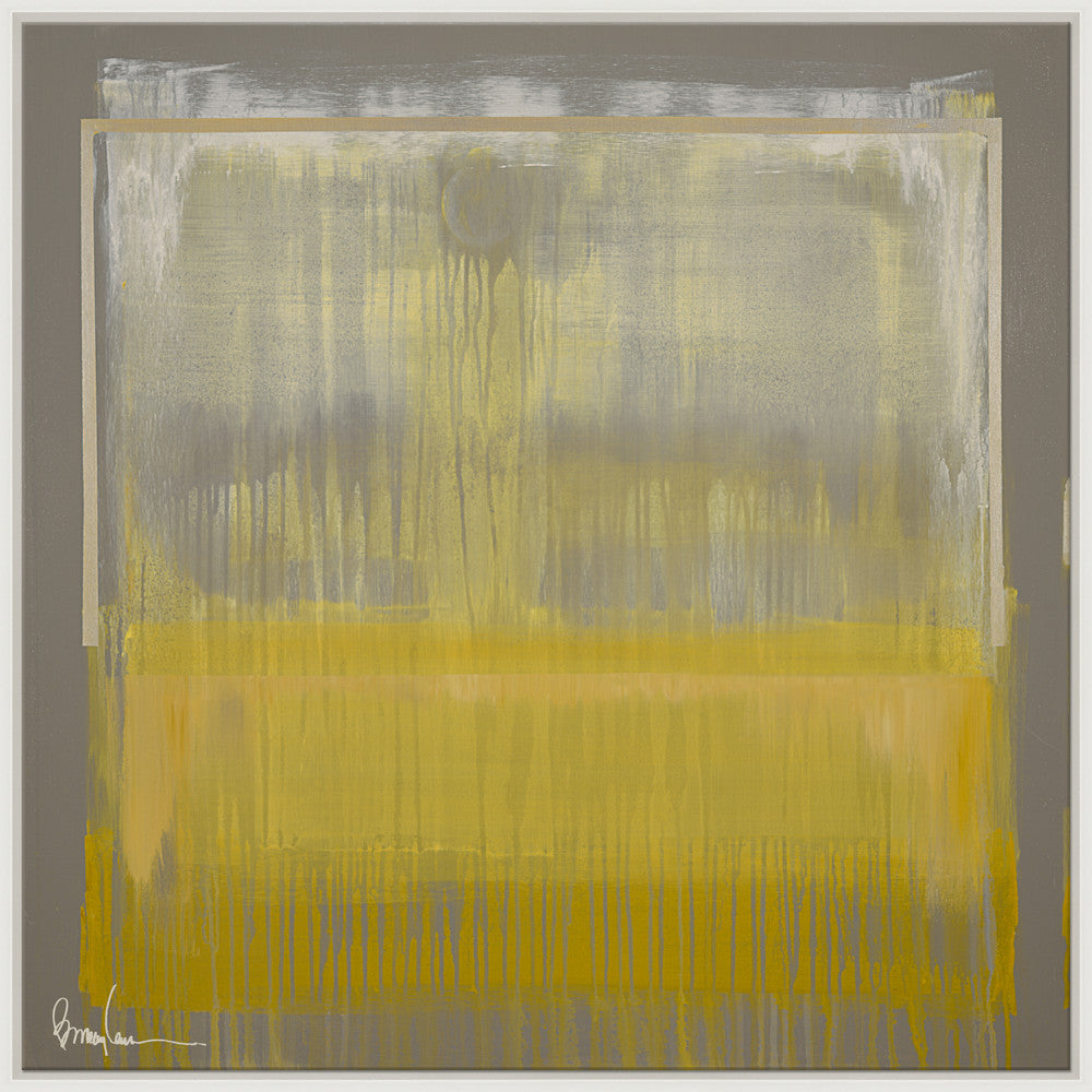 Walking On Sunshine, Small QR-21935.GOLDWHT.0 by CuratedKravet CuratedKravet Barry Lantz for Curated Kravet framed reproduction archival giclee print on canvas and framed in floater frame. Made to order in the USA. Each framed giclee comes with certificate of authenticity signed by Barry Lantz. United States </p><p>Dimensions: Length 37.5, Height 37.5, Width Canvas - 75%, Wood - 25% - Fabric Carolina -