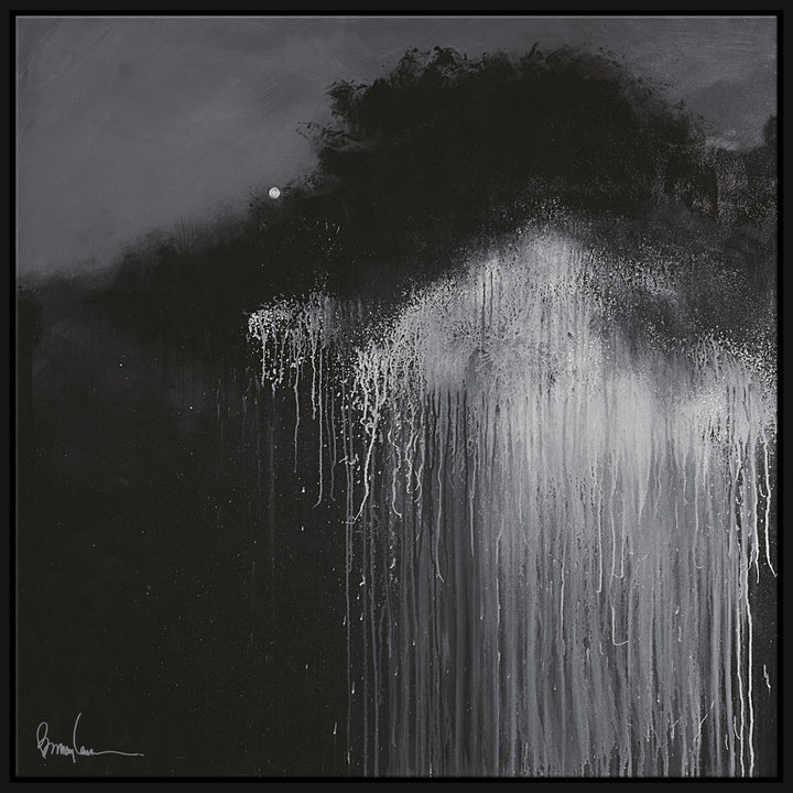 Howl At The Moon, Large QR-21944.BLACKBLK.0 by CuratedKravet CuratedKravet Barry Lantz for Curated Kravet framed reproduction archival giclee print on canvas and framed in floater frame. Made to order in the USA. Each framed giclee comes with certificate of authenticity signed by Barry Lantz. United States </p><p>Dimensions: Length 55.5, Height 55.5, Width Canvas - 75%, Wood - 25% - Fabric Carolina -
