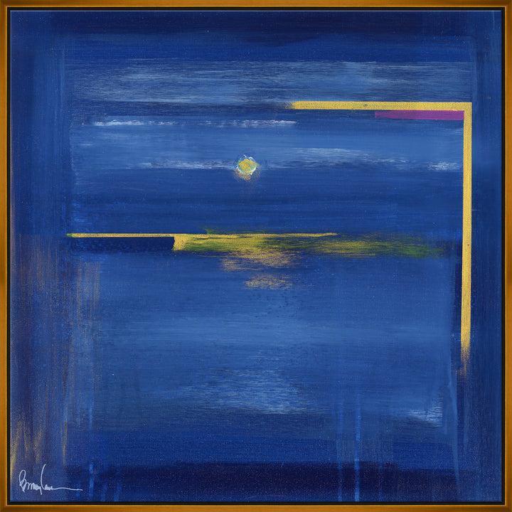 Blueberry, Large QR-21947.BLUEGOLD.0 by CuratedKravet CuratedKravet Barry Lantz for Curated Kravet framed reproduction archival giclee print on canvas and framed in floater frame. Made to order in the USA. Each framed giclee comes with certificate of authenticity signed by Barry Lantz. United States </p><p>Dimensions: Length 55.5, Height 55.5, Width - Fabric Carolina -