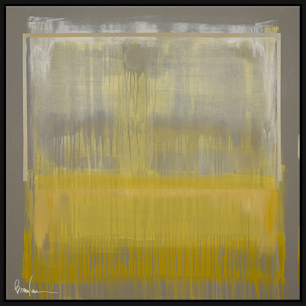 Walking On Sunshine, Large QR-21949.GOLDBLK.0 by CuratedKravet CuratedKravet Barry Lantz for Curated Kravet framed reproduction archival giclee print on canvas and framed in floater frame. Made to order in the USA. Each framed giclee comes with certificate of authenticity signed by Barry Lantz. United States </p><p>Dimensions: Length 55.5, Height 55.5, Width Canvas - 75%, Wood - 25% - Fabric Carolina -