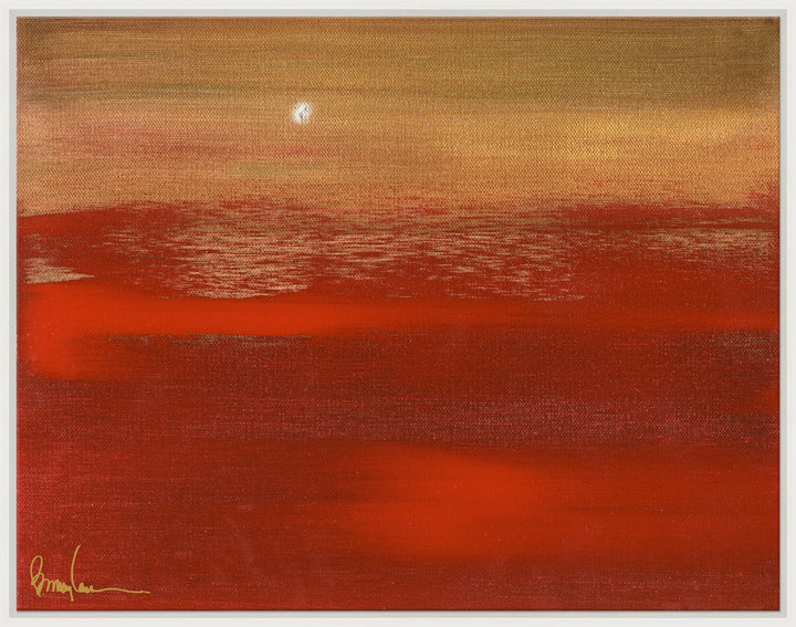 Red Sky, Small QR-21954.RUSTYWHT.0 by CuratedKravet CuratedKravet Barry Lantz for Curated Kravet framed reproduction archival giclee print on canvas and framed in floater frame. Made to order in the USA. Each framed giclee comes with certificate of authenticity signed by Barry Lantz. United States </p><p>Dimensions: Length 37.5, Height 29.5, Width Canvas - 75%, Wood - 25% - Fabric Carolina -