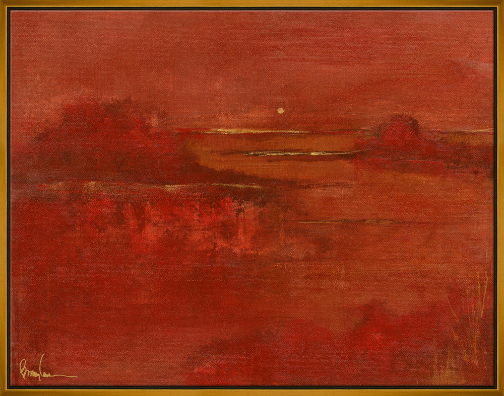 Orange Sunset, Small QR-21969.ORANGEGLD.0 by CuratedKravet CuratedKravet Barry Lantz for Curated Kravet framed reproduction archival giclee print on canvas and framed in floater frame. Made to order in the USA. Each framed giclee comes with certificate of authenticity signed by Barry Lantz. United States </p><p>Dimensions: Length 37.5, Height 29.5, Width Canvas - 75%, Wood - 25% - Fabric Carolina -