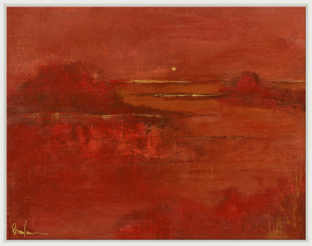 Orange Sunset, Small QR-21969.ORANGEWHT.0 by CuratedKravet CuratedKravet Barry Lantz for Curated Kravet framed reproduction archival giclee print on canvas and framed in floater frame. Made to order in the USA. Each framed giclee comes with certificate of authenticity signed by Barry Lantz. United States </p><p>Dimensions: Length 37.5, Height 29.5, Width Canvas - 75%, Wood - 25% - Fabric Carolina -