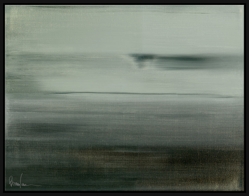 London Fog, Large QR-21970.GRAYBLK.0 by CuratedKravet CuratedKravet Barry Lantz for Curated Kravet framed reproduction archival giclee print on canvas and framed in floater frame. Made to order in the USA. Each framed giclee comes with certificate of authenticity signed by Barry Lantz. United States </p><p>Dimensions: Length 55.5, Height 43.5, Width Canvas - 75%, Wood - 25% - Fabric Carolina -