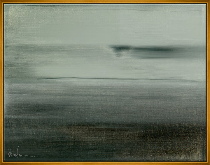 London Fog, Large QR-21970.GRAYGLD.0 by CuratedKravet CuratedKravet Barry Lantz for Curated Kravet framed reproduction archival giclee print on canvas and framed in floater frame. Made to order in the USA. Each framed giclee comes with certificate of authenticity signed by Barry Lantz. United States </p><p>Dimensions: Length 55.5, Height 43.5, Width Canvas - 75%, Wood - 25% - Fabric Carolina -