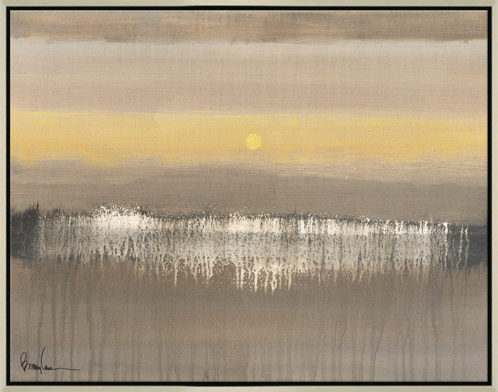 Fields, Large QR-21974.BEIGESILV.0 by CuratedKravet CuratedKravet Barry Lantz for Curated Kravet framed reproduction archival giclee print on canvas and framed in floater frame. Made to order in the USA. Each framed giclee comes with certificate of authenticity signed by Barry Lantz. United States </p><p>Dimensions: Length 55.5, Height 43.5, Width Canvas - 75%, Wood - 25% - Fabric Carolina -