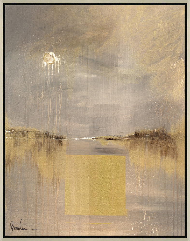 The Crying Moon, Small QR-21976.CREAMSILV.0 by CuratedKravet CuratedKravet Barry Lantz for Curated Kravet framed reproduction archival giclee print on canvas and framed in floater frame. Made to order in the USA. Each framed giclee comes with certificate of authenticity signed by Barry Lantz. United States </p><p>Dimensions: Length 29.5, Height 37.5, Width Canvas - 75%, Wood - 25% - Fabric Carolina -