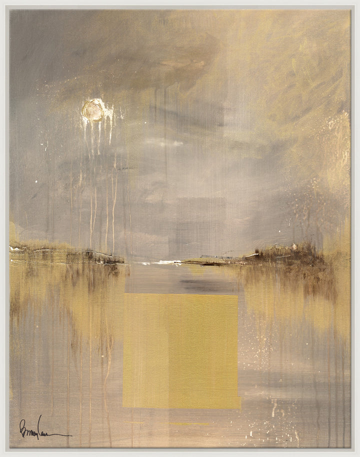 The Crying Moon, Small QR-21976.CREAMWHT.0 by CuratedKravet CuratedKravet Barry Lantz for Curated Kravet framed reproduction archival giclee print on canvas and framed in floater frame. Made to order in the USA. Each framed giclee comes with certificate of authenticity signed by Barry Lantz. United States </p><p>Dimensions: Length 29.5, Height 37.5, Width Canvas - 75%, Wood - 25% - Fabric Carolina -