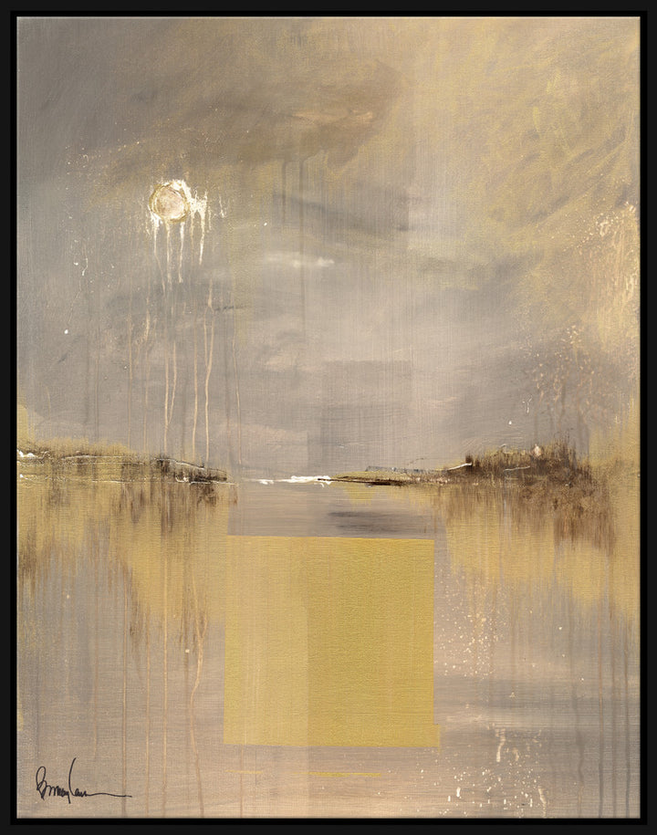 The Crying Moon, Large QR-21977.CREAMBLK.0 by CuratedKravet CuratedKravet Barry Lantz for Curated Kravet framed reproduction archival giclee print on canvas and framed in floater frame. Made to order in the USA. Each framed giclee comes with certificate of authenticity signed by Barry Lantz. United States </p><p>Dimensions: Length 43.5, Height 55.5, Width Canvas - 75%, Wood - 25% - Fabric Carolina -