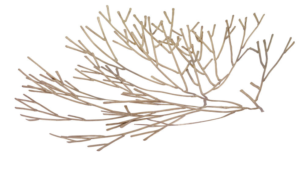 Kombu Sculpture QR-22001.BRSSGLD.0 by CuratedKravet CuratedKravet A decorative kelp sculpture made of solid brass with a gold wash finish. Due to the handmade nature of the product, variation is to be expected. India </p><p>Dimensions: Length 17, Height 3.25, Width 15.75 Brass - 100% - Fabric Carolina -