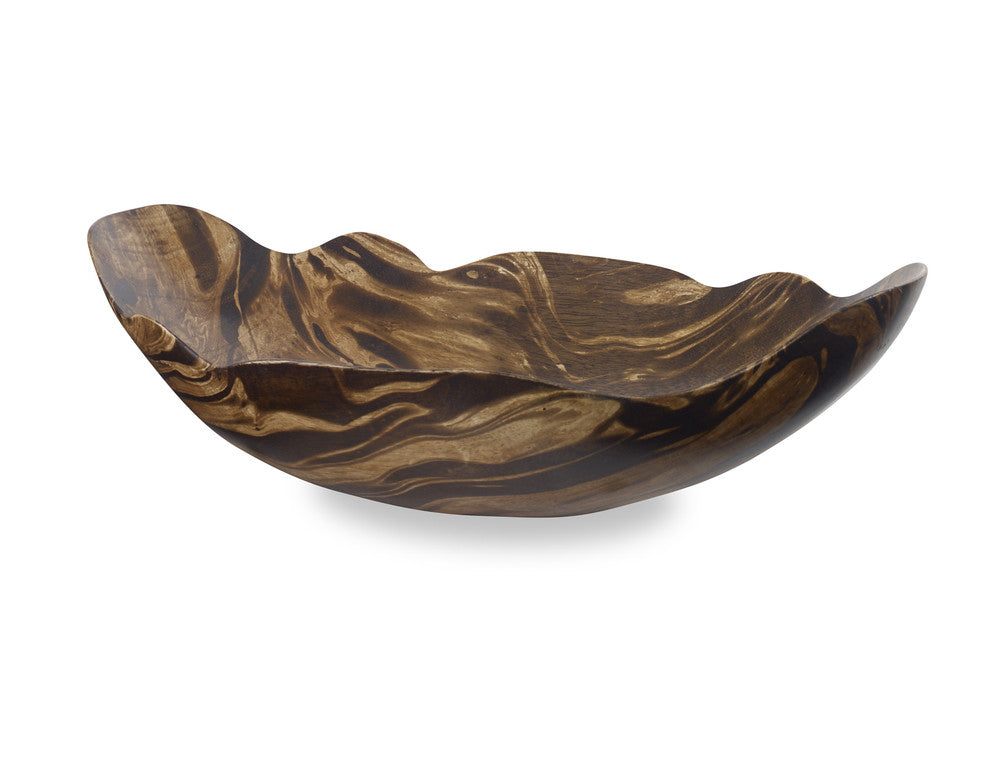 Bodie Bowl QR-22054.NTRLBRWN.0 by CuratedKravet CuratedKravet A low and wide wooden bowl featuring an artistic swirled multi brown finish. Due to the natural material, variation is to be expected. Thailand DUST LIGHTLY WITH A SOFT, DRY CLOTH. </p><p>Dimensions: Length 15.75, Height 4.75, Width 10 Wood - 100% - Fabric Carolina -