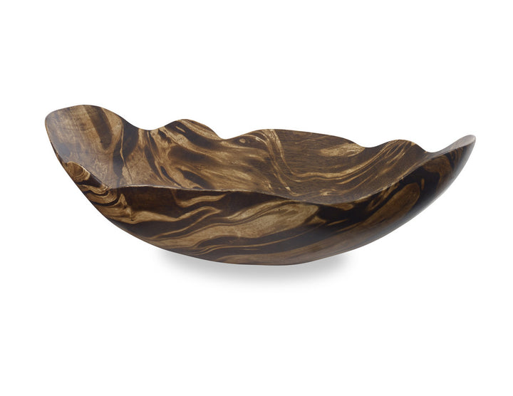 Bodie Bowl QR-22054.NTRLBRWN.0 by CuratedKravet CuratedKravet A low and wide wooden bowl featuring an artistic swirled multi brown finish. Due to the natural material, variation is to be expected. Thailand DUST LIGHTLY WITH A SOFT, DRY CLOTH. </p><p>Dimensions: Length 15.75, Height 4.75, Width 10 Wood - 100% - Fabric Carolina -