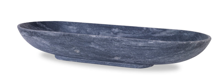 Horsens Marble Bowl QR-22137.GRAY.0 by CuratedKravet CuratedKravet An oval solid marble bowl. Due to the natural material, variation in color and veining is to be expected. India DUST LIGHTLY WITH A SOFT, DRY CLOTH. </p><p>Dimensions: Length 26, Height 4, Width 8 Marble - 100% - Fabric Carolina -